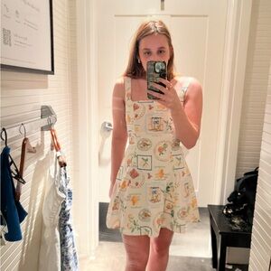 Abercrombie Cream Dress with Italian Print